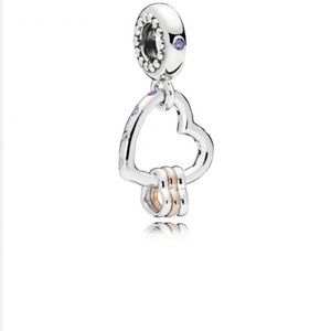 NEW Pandora Heart Highlights Dangle Charm, Lilac & Royal Purple Crystals